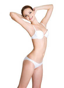 女性のひざ上全体